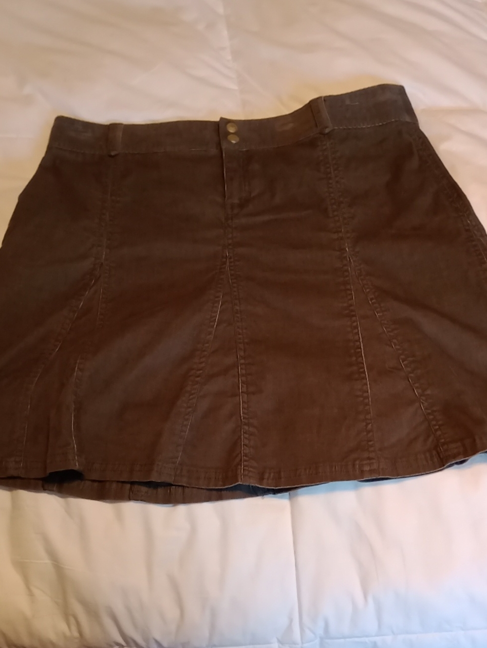 Athleta Classic Olive A-Line Courderoy Skirt, size 14P, NW0T